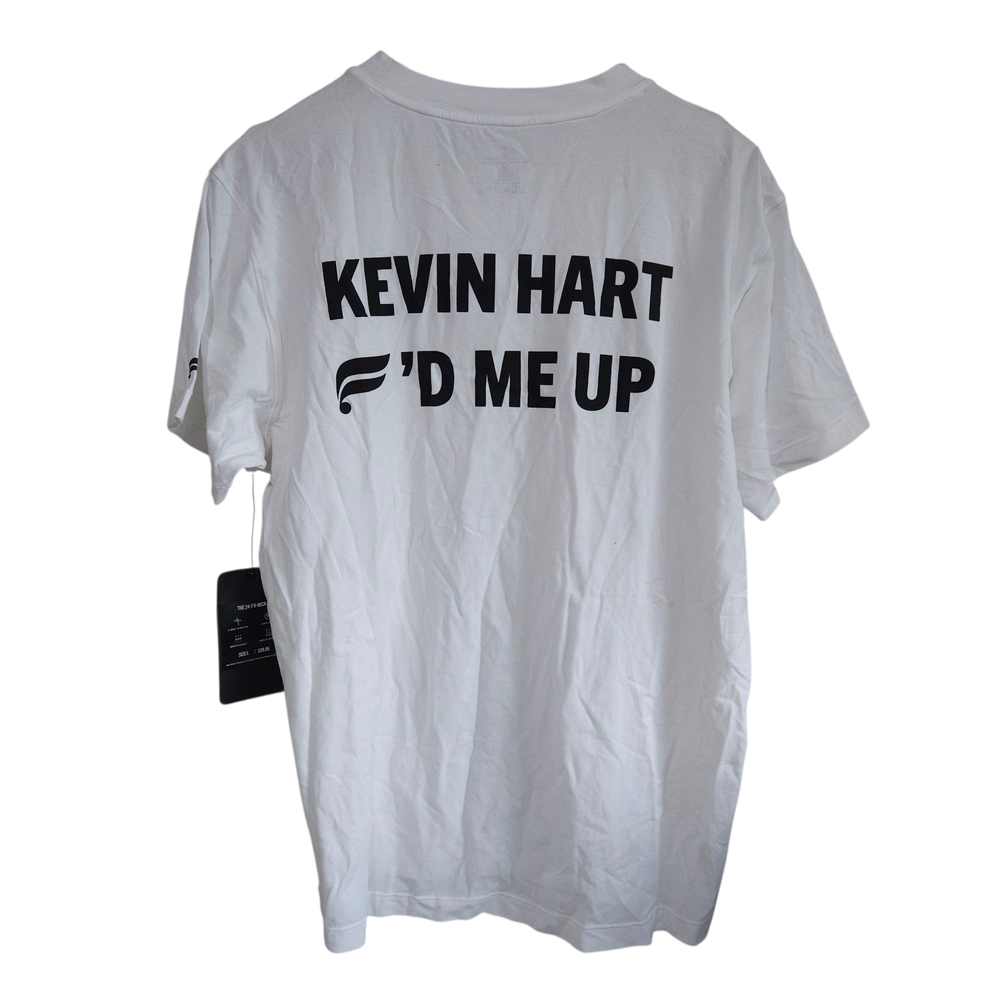 NWT Fabletics x Kevin Hart F'D Graphic V-Neck Tee White Black